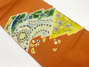 縮緬地絞り辻が花に唐草・幾何学模様名古屋帯